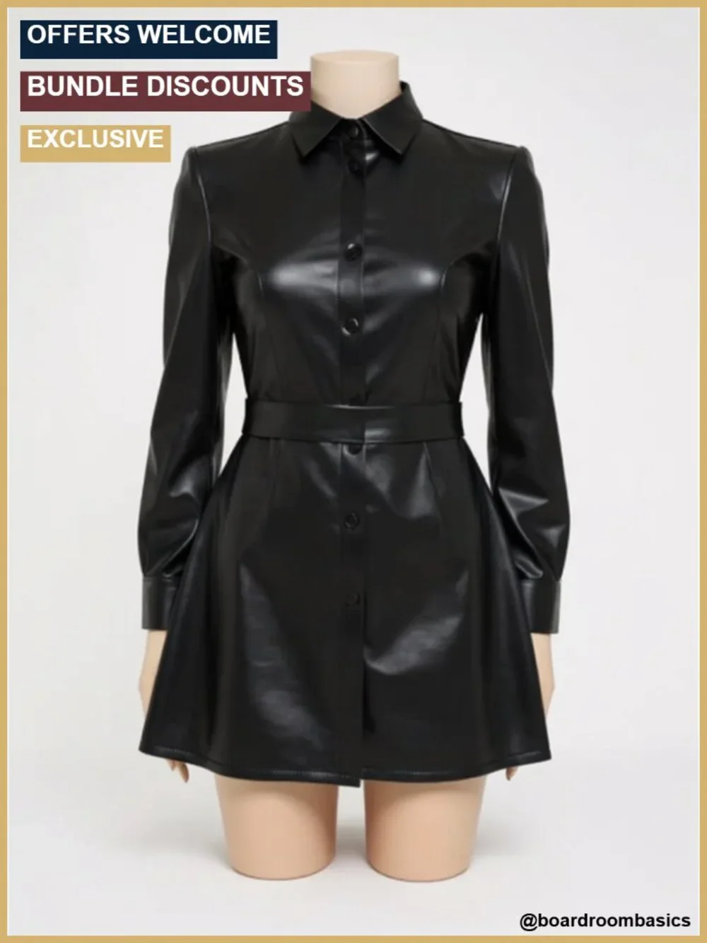 Faux Leather High Waist Bodycon Mini Skirt with Slit